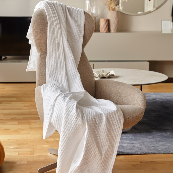 Plaid de algodón Estelia BANUS-Blanco